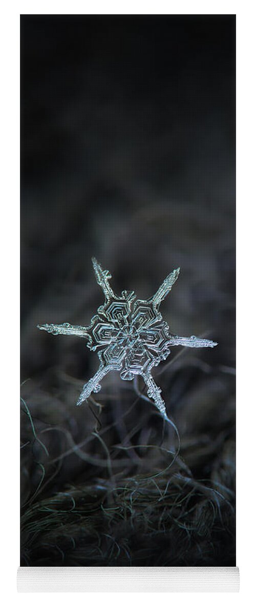 Snowflake Yoga Mat featuring the photograph Real snowflake photo - The shard by Alexey Kljatov