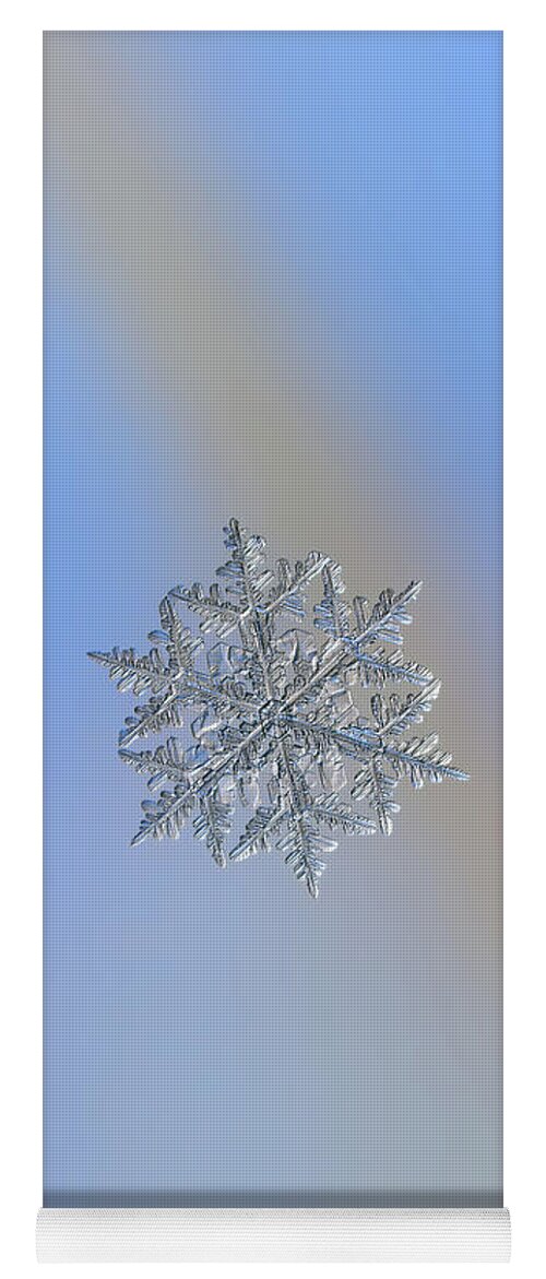 Snowflake Yoga Mat featuring the photograph Snowflake macro photo - 13 February 2017 - 3 by Alexey Kljatov