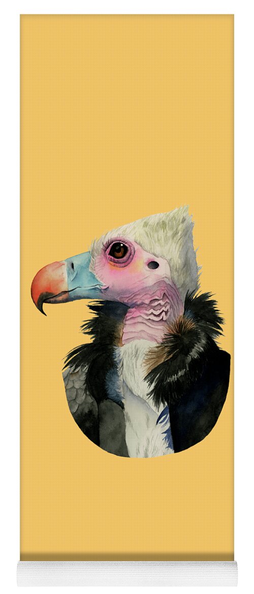 White-headed Vulture Yoga Mat featuring the painting Odd Beauty by Chiho Watanabe