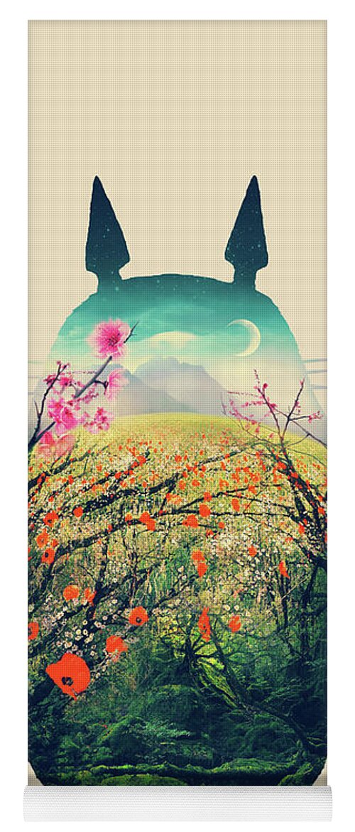 Totoro Yoga Mat featuring the digital art Forest Dream by Victor Vercesi