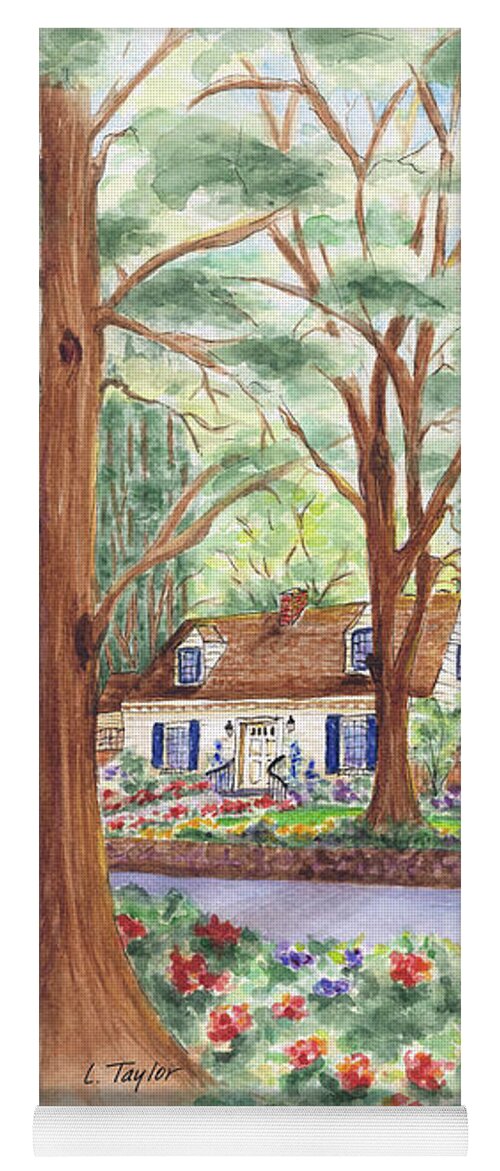 Cottage In Woods Yoga Mat featuring the painting Main Street Charmer by Lori Taylor