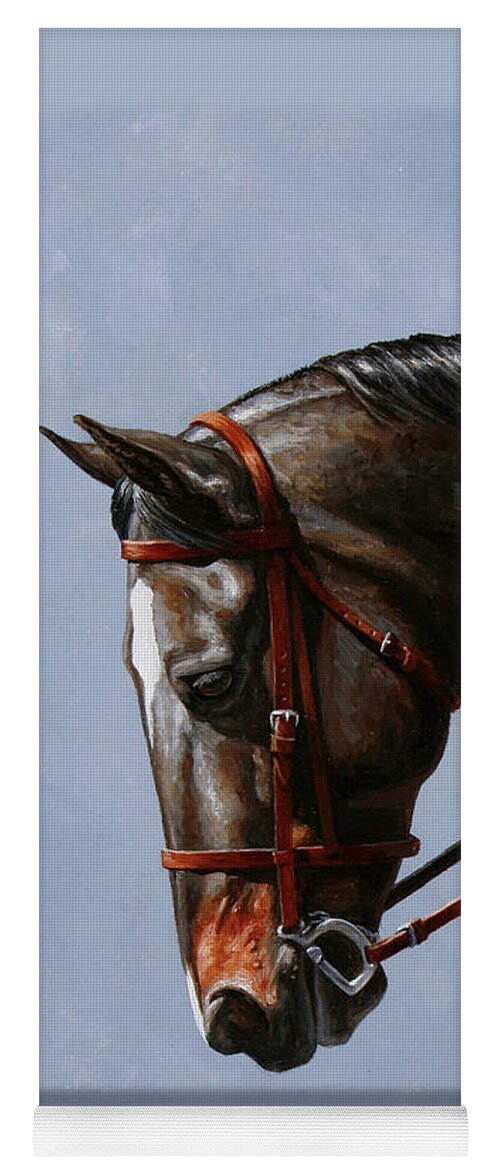 Horse Yoga Mat featuring the painting Horse Painting - Discipline by Crista Forest