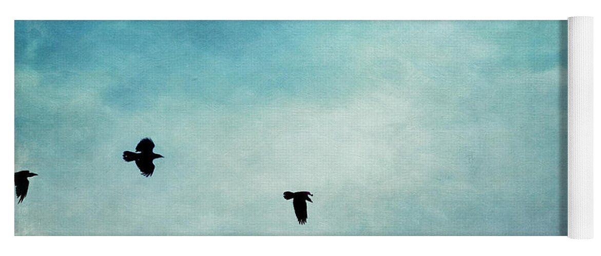 Clouds Yoga Mat featuring the photograph As the ravens fly by Priska Wettstein