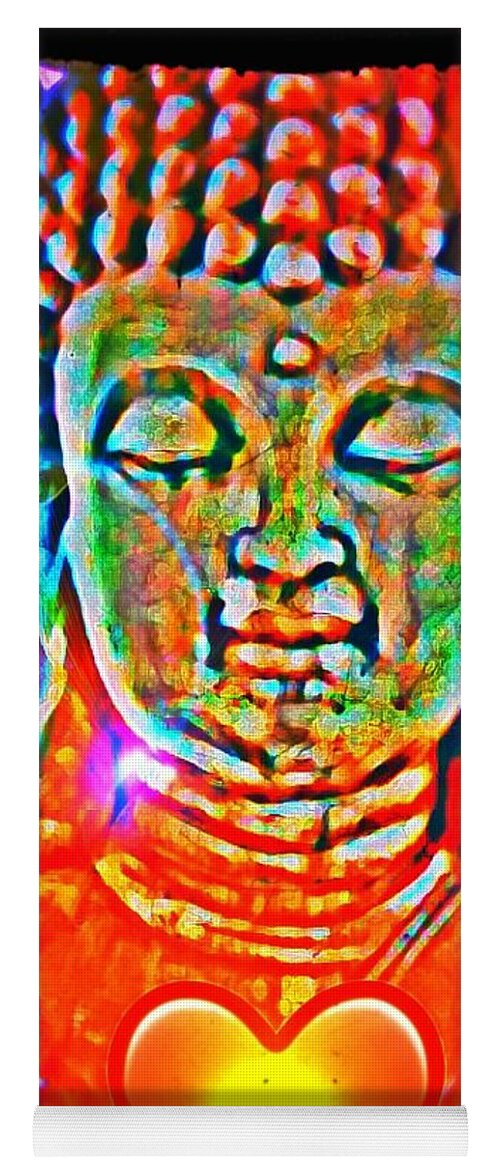 Buddha Yoga Mat featuring the mixed media Ascension wave by Christine Paris