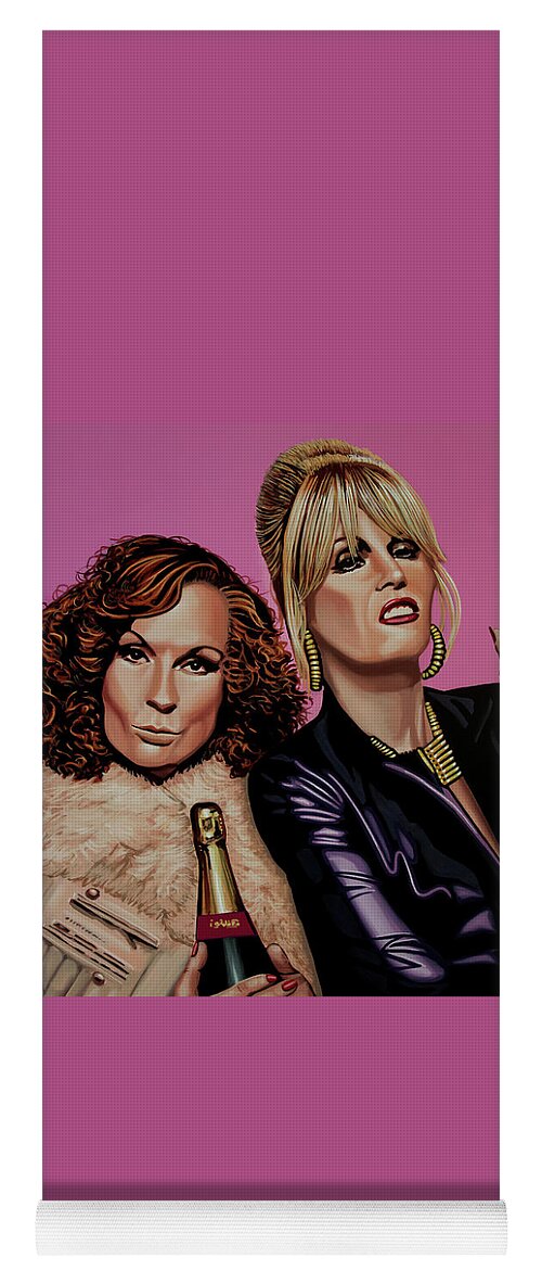 Joanna Lumley Yoga Mat featuring the painting Absolutely Fabulous Painting by Paul Meijering