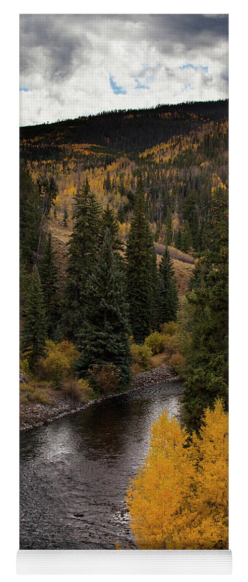 Aspen Yoga Mat featuring the photograph Aspen and Creek by Timothy Johnson