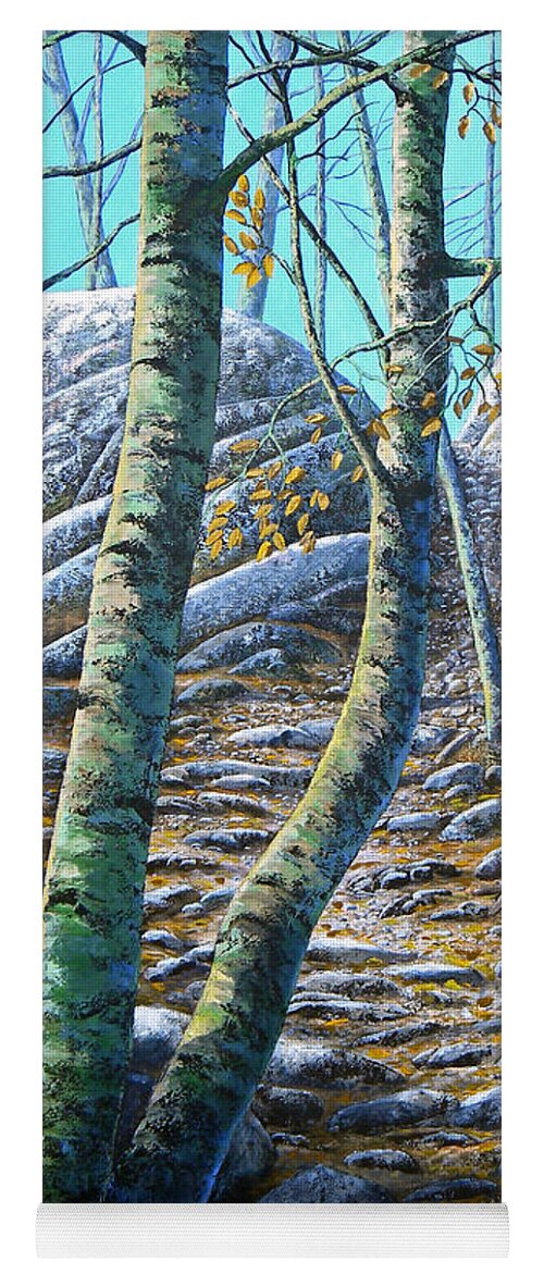 Aspen Trail Yoga Mat featuring the painting Aspen Trail by Frank Wilson