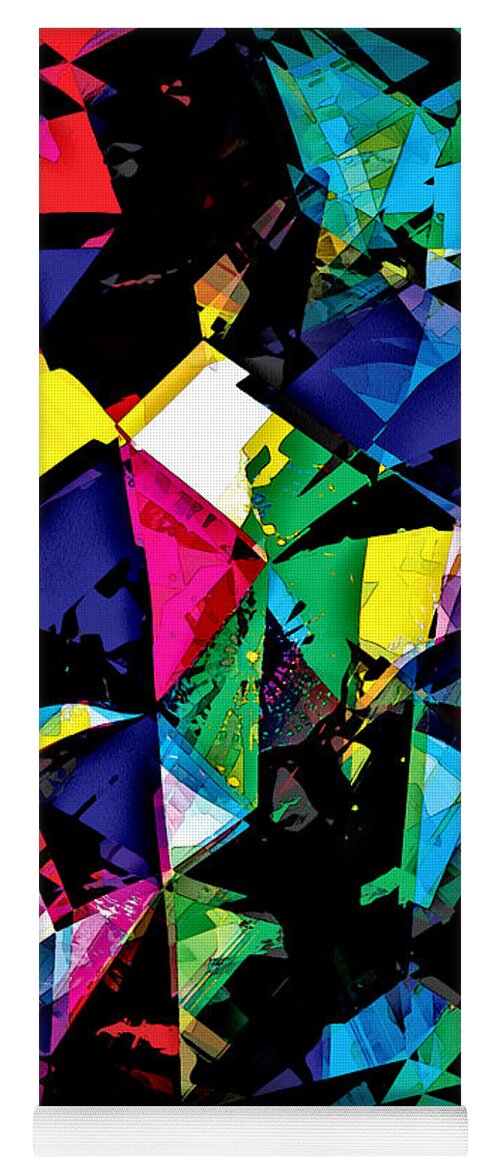 Abstract Yoga Mat featuring the digital art Assorted Shapes And Colors by Phil Perkins