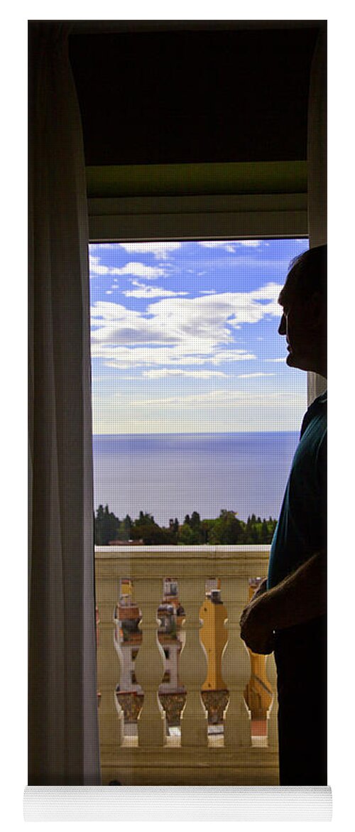 Window Yoga Mat featuring the photograph At the Window in Taormina by Madeline Ellis