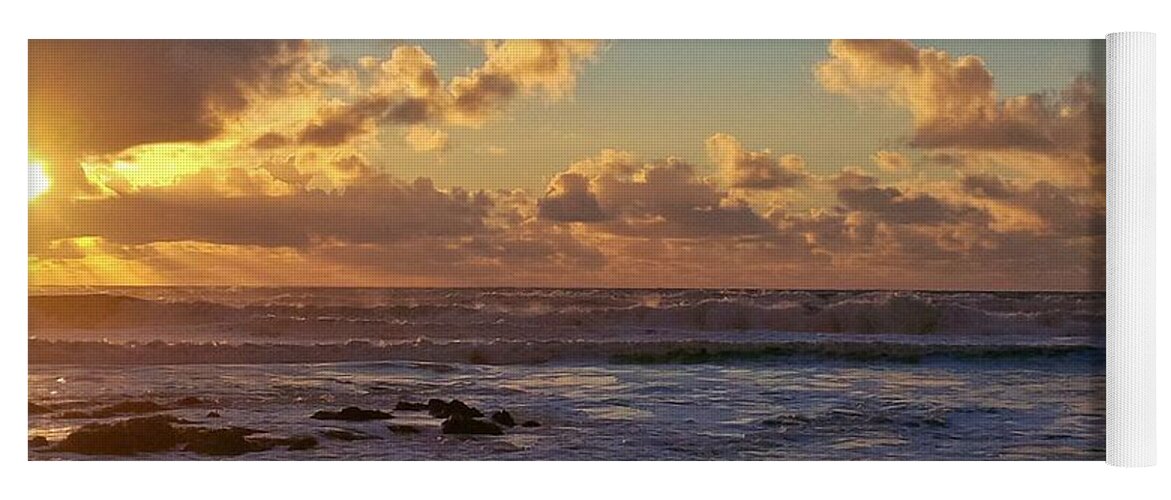 Sunset Yoga Mat featuring the photograph Atlantic Sunset by Richard Brookes