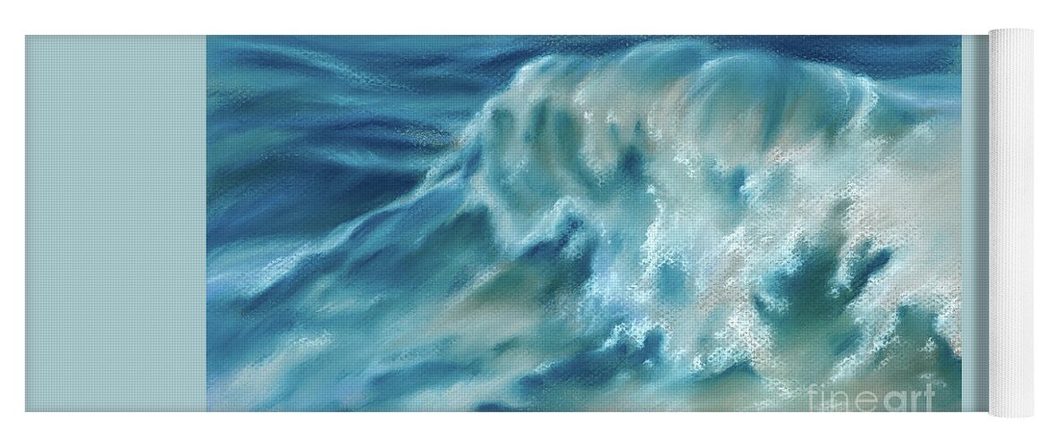Seascape Yoga Mat featuring the painting Atlantic Wave by MM Anderson