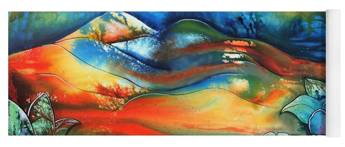 Aurora Yoga Mat featuring the painting Aurora by Reina Cottier by Reina Cottier