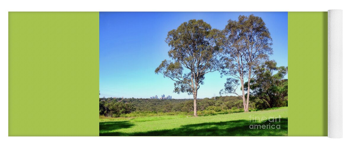 Aussie Gum Tree Landscape Yoga Mat featuring the photograph Aussie Gum Tree Landscape by Kaye Menner by Kaye Menner