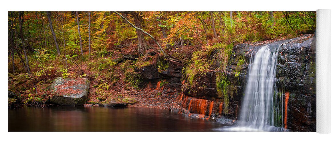 Autumn Yoga Mat featuring the photograph Autumn at Wolf Creek Falls by Rikk Flohr