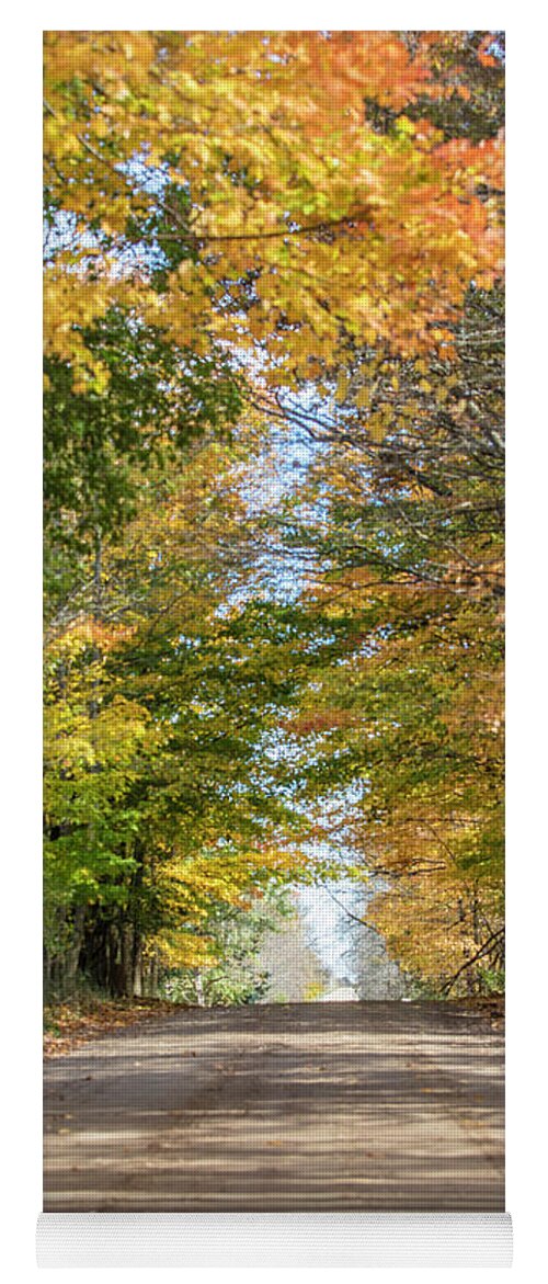 Autumn Yoga Mat featuring the photograph Autumn Backroad by John McGraw