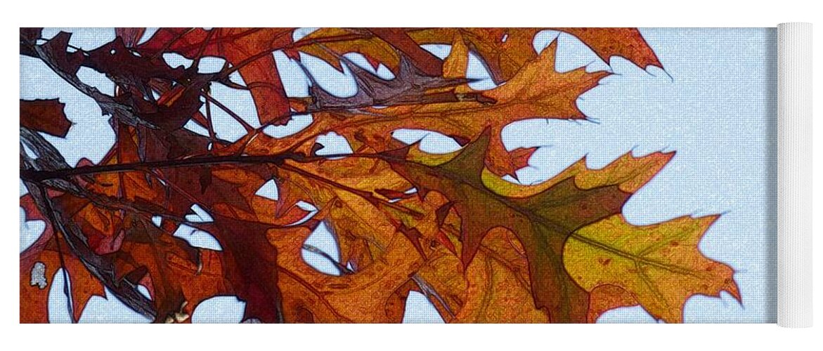Autumn Yoga Mat featuring the photograph Autumn Leaves 21 by Jean Bernard Roussilhe