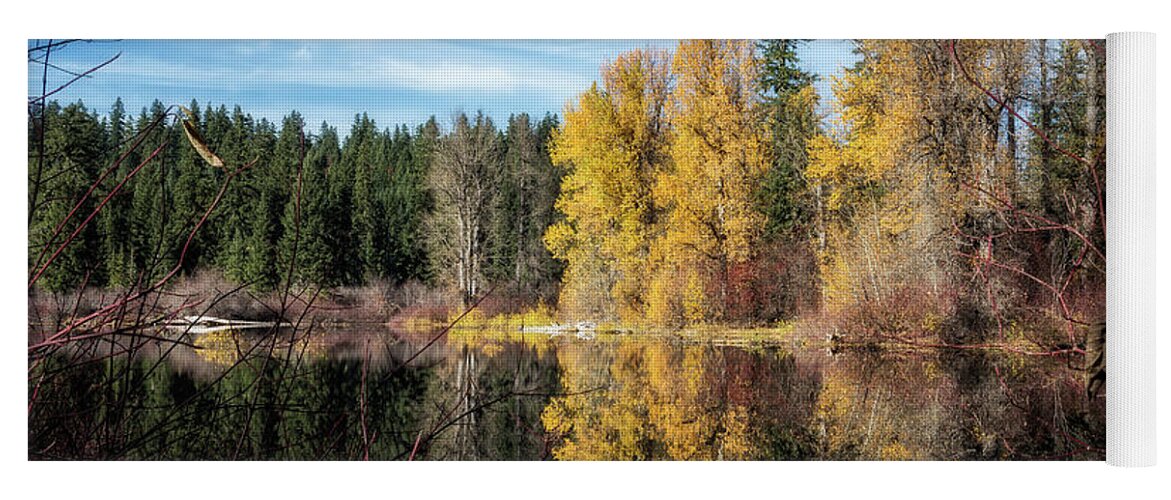 Fish Lake Yoga Mat featuring the photograph Autumn Makes an Appearance at Fish Lake by Belinda Greb