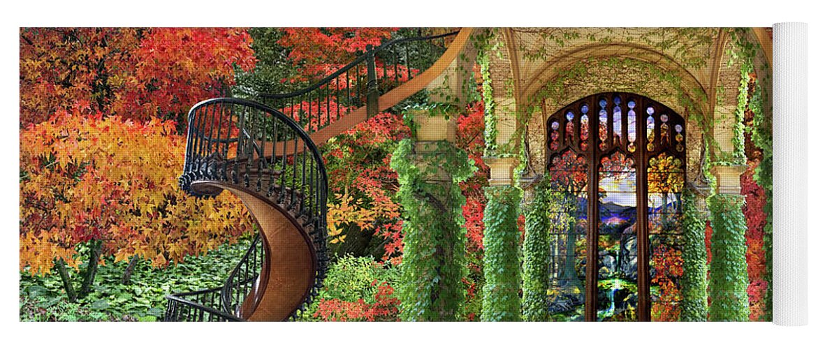 Autumn Yoga Mat featuring the digital art Autumn Passage by Lucy Arnold