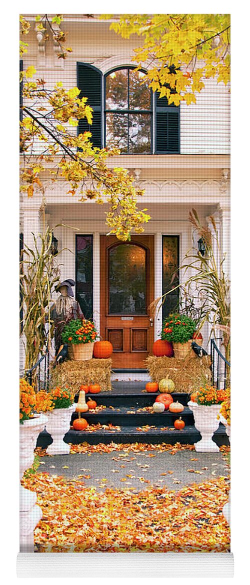 Autumn Yoga Mat featuring the photograph Autumn Porch by Brian Jannsen