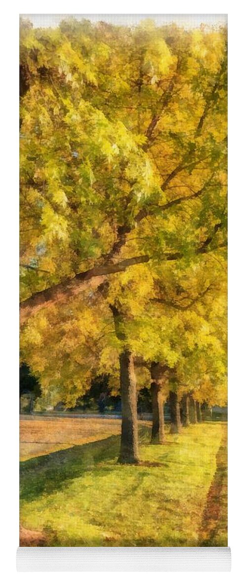 Fall Yoga Mat featuring the painting Autumn Splendor Watercolor by Edward Fielding