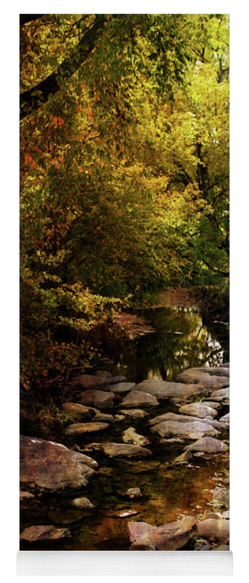 Autumn Stream Yoga Mat featuring the photograph Autumn Stream 6163 H_2 by Steven Ward
