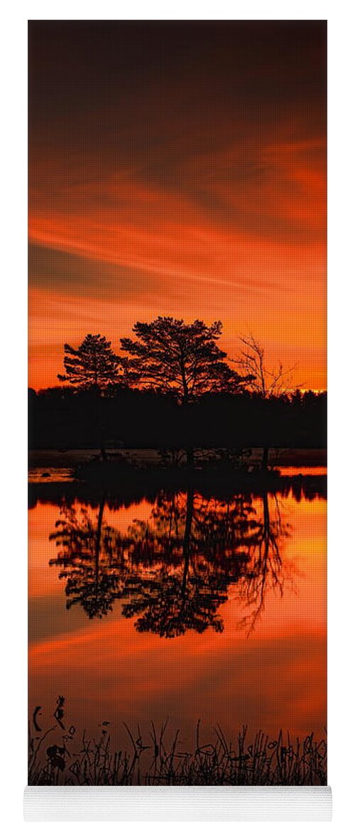 Upnorth Yoga Mat featuring the photograph Autumn Sunrise Over Boom Lake by Dale Kauzlaric