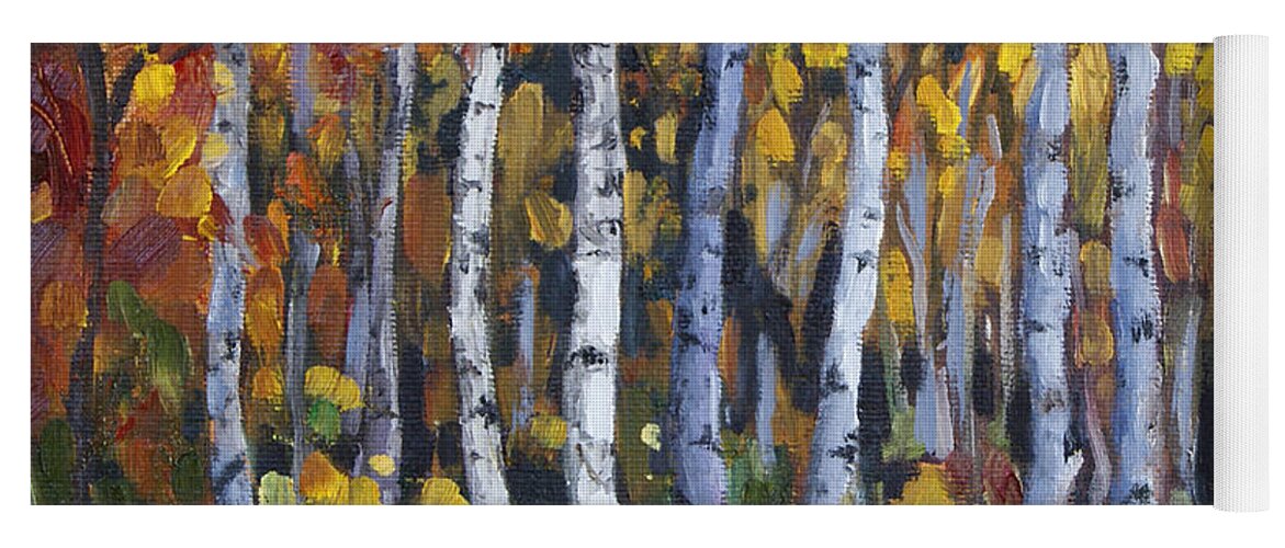 Trees Yoga Mat featuring the painting Autumn Trees by Jennifer Beaudet
