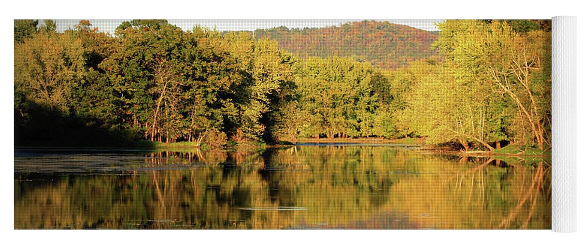 Autumn Yoga Mat featuring the photograph Autumn Water by Inspired Arts