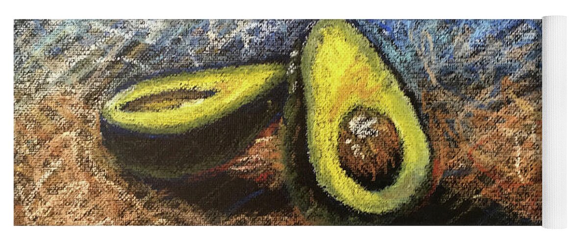 Painting Yoga Mat featuring the painting Avocado Study 2 by Karla Beatty