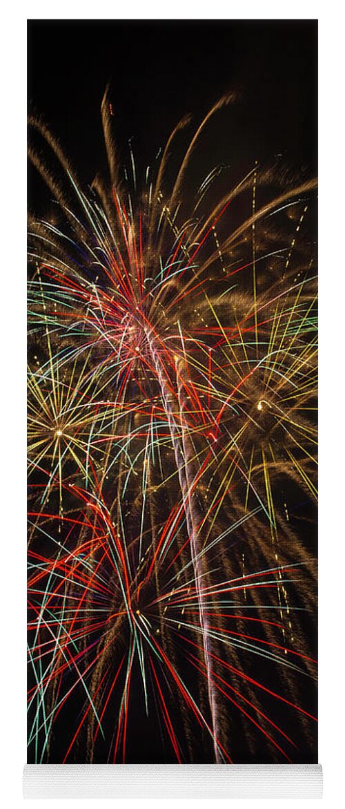 Dazzling Yoga Mat featuring the photograph Awesome Amazing Fireworks by Garry Gay