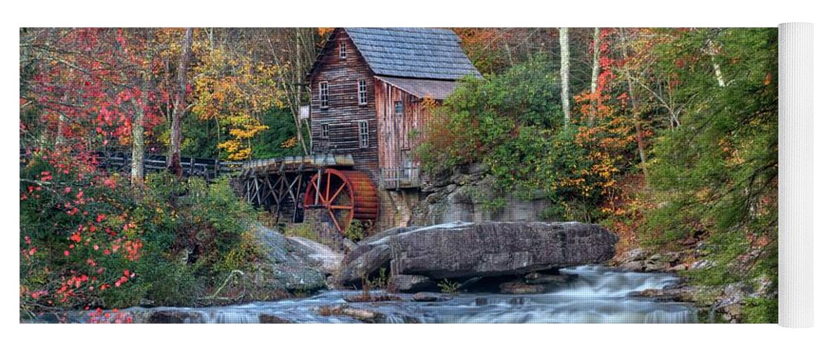 Wall Art Yoga Mat featuring the photograph Babcock Grist Mill II by Harriet Feagin
