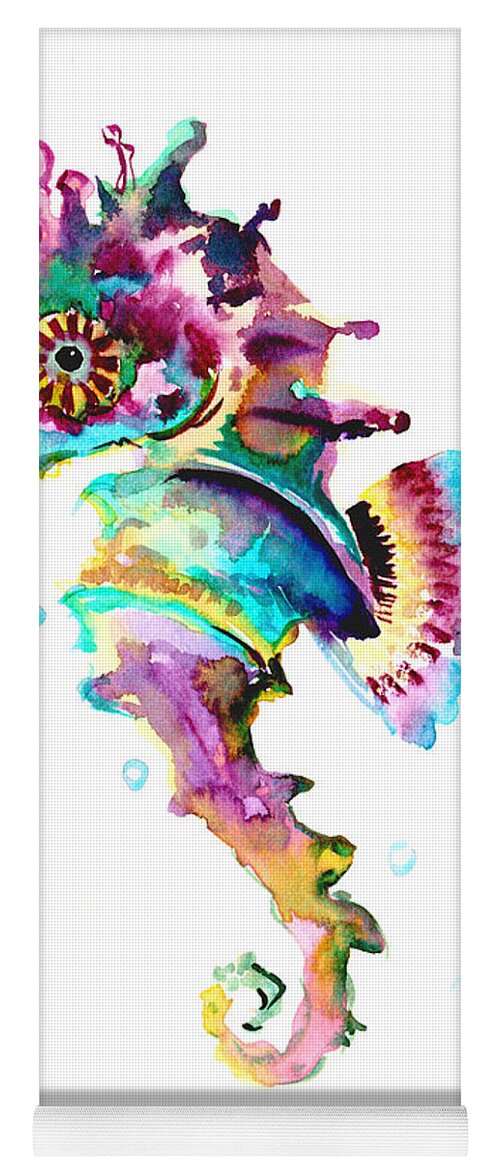 Seahorse Yoga Mat featuring the painting Baby Seahorse by Suren Nersisyan
