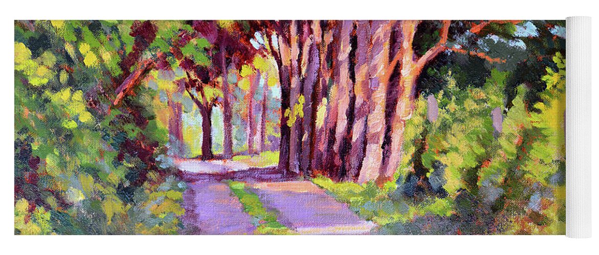 Road Yoga Mat featuring the painting Backroad Canopy by Keith Burgess