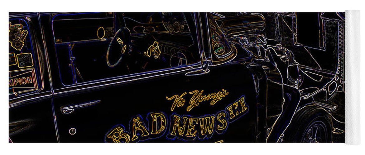 Chevy Yoga Mat featuring the digital art Bad News Travels Fast by Darrell Foster