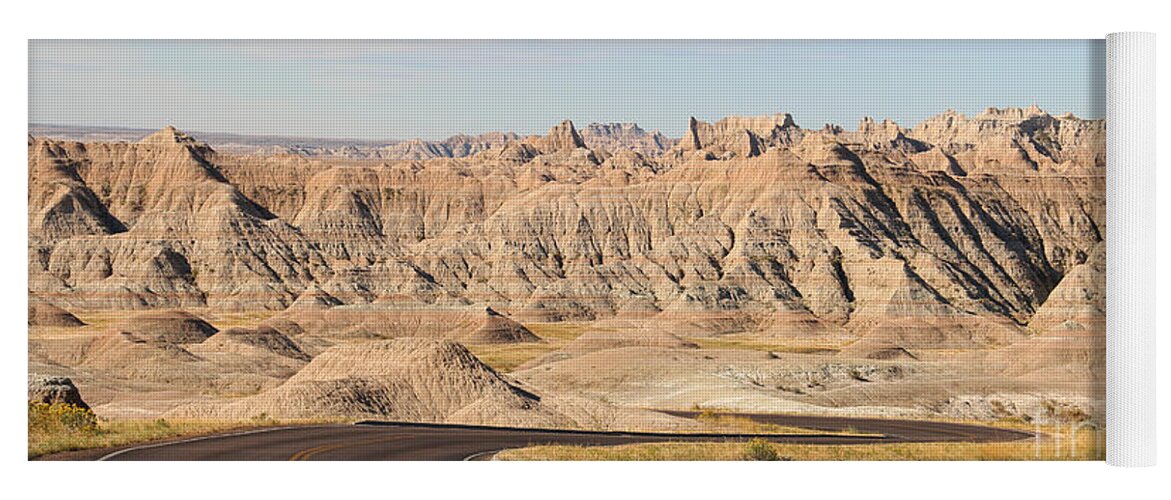 Badlands National Park Yoga Mat featuring the photograph Badlands Road 8631 by Jack Schultz