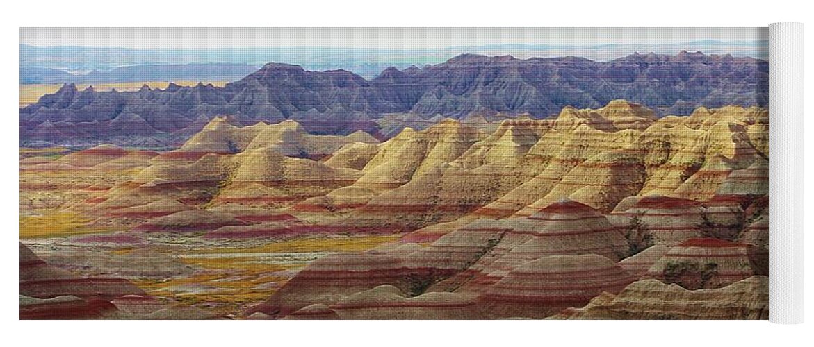 Landscape Yoga Mat featuring the photograph Badlands Scenic View by Bruce Bley