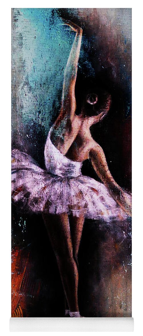 Ballerina Yoga Mat featuring the painting Ballerina Dance art 10087 by Gull G
