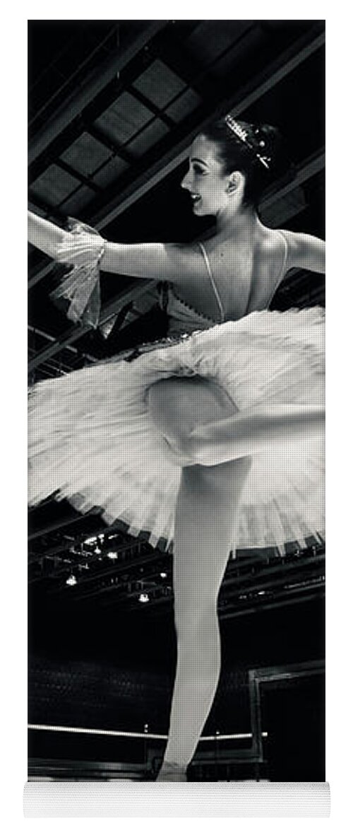 Ballet Yoga Mat featuring the photograph Ballerina in the white tutu by Dimitar Hristov