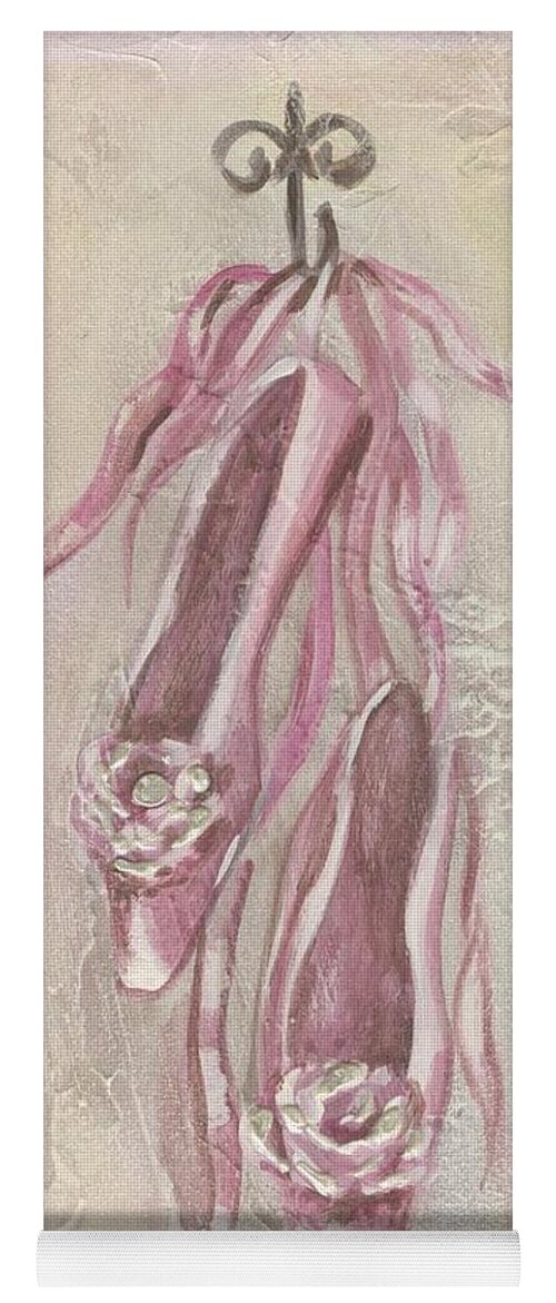 Ballet Yoga Mat featuring the painting Ballet Shoes Painting by Chris Hobel