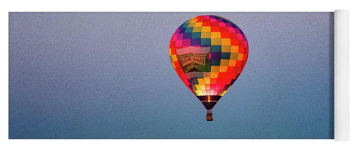 Albuquerque New Mexico Yoga Mat featuring the photograph Balloon At Dawn by Tom Singleton