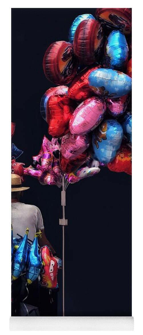 Balloons Yoga Mat featuring the digital art Balloons for Sale by Diana Rajala