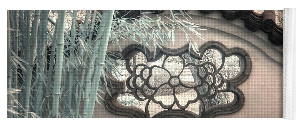 Bamboo Yoga Mat featuring the photograph Bamboo wall Chinese garden infrared zen by Jane Linders