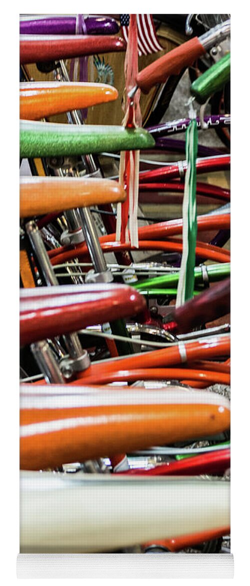 Bicycle Heaven Yoga Mat featuring the photograph Banana Bikes by Stewart Helberg