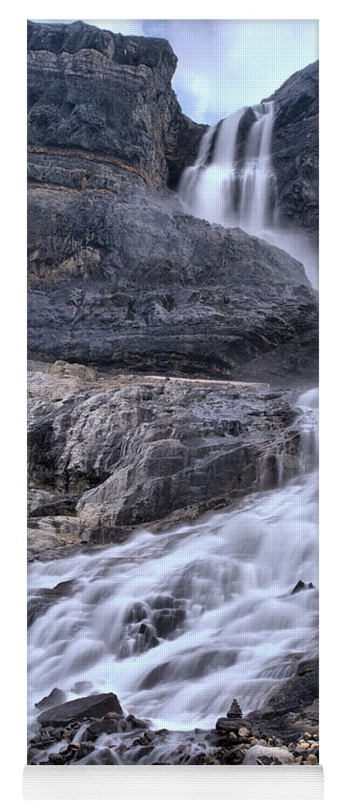 Bow Glacier Falls Yoga Mat featuring the photograph Banff Bow Glacier Falls Portrait by Adam Jewell