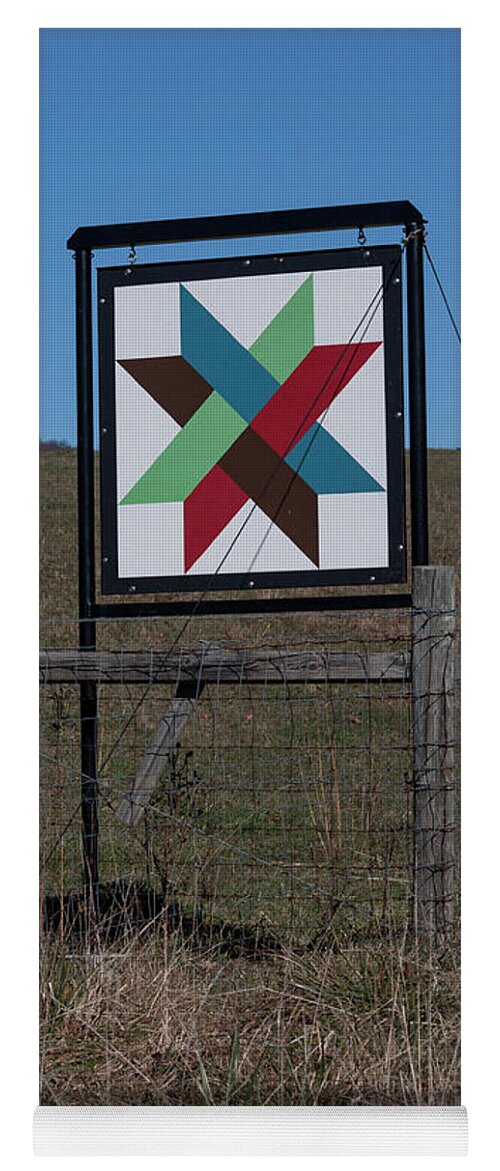 Photograph Yoga Mat featuring the photograph Virginia Barn Quilt Series V by Suzanne Gaff