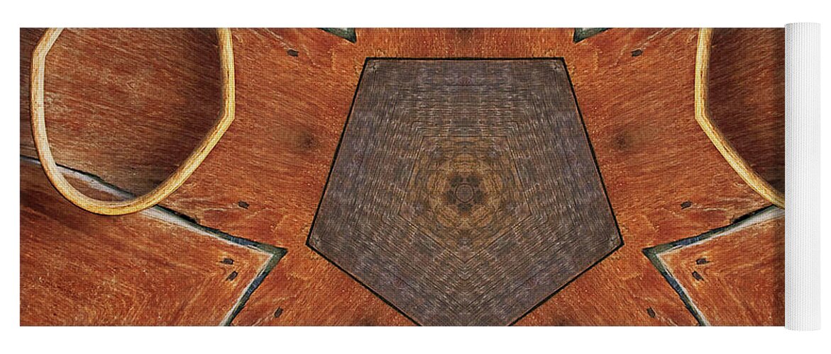 Kaleidoscope Yoga Mat featuring the photograph Barn Wood Kaleidoscope 2 by Peter J Sucy