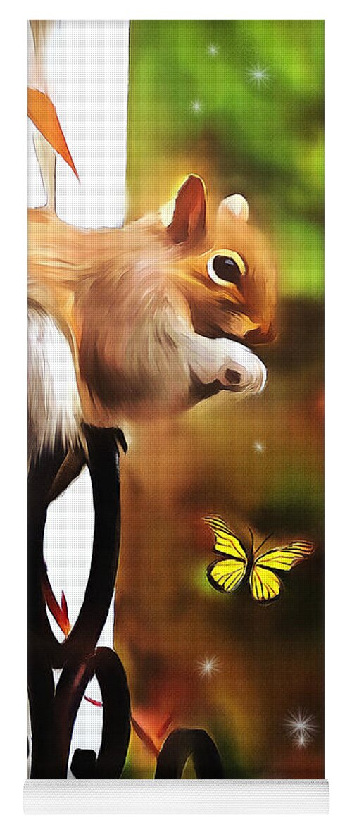 Butterfly Yoga Mat featuring the digital art Bashful by Tina LeCour
