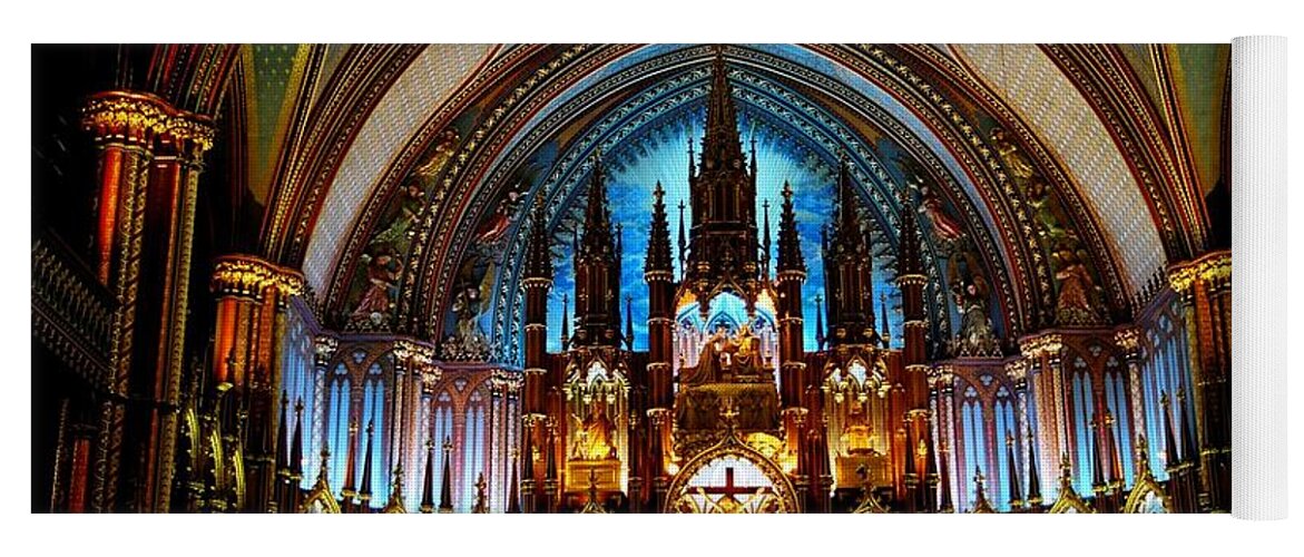North America Yoga Mat featuring the photograph Notre-Dame Basilica, Montreal by Juergen Weiss