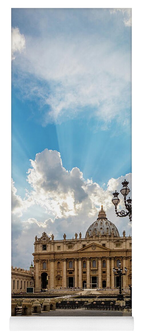 Catholic Yoga Mat featuring the photograph Basilica Papale di San Pietro by Inge Johnsson