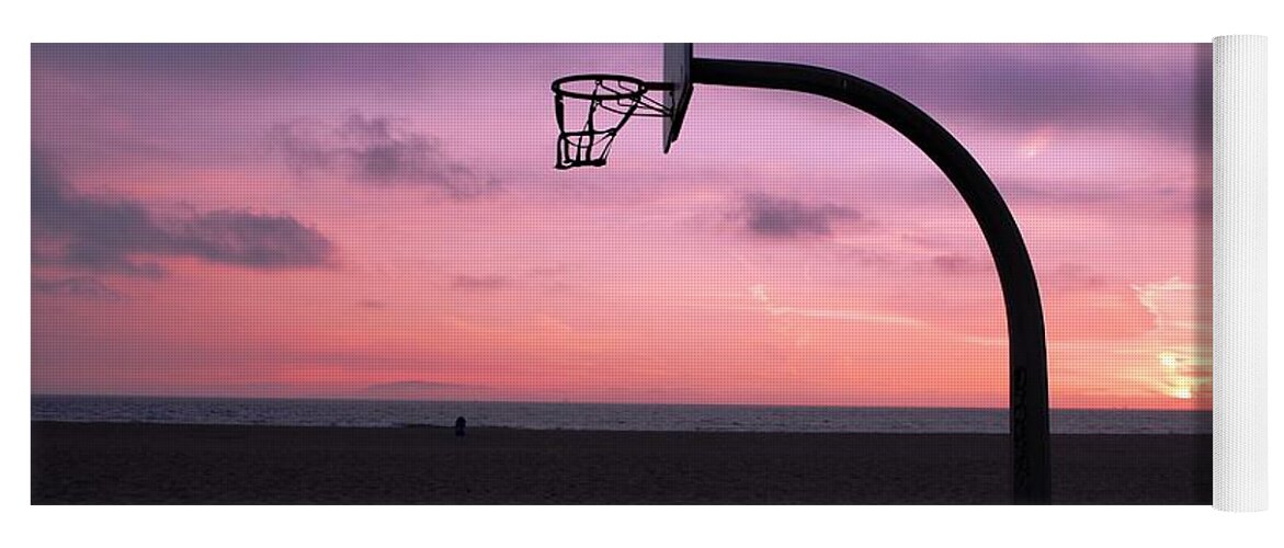Basketball Yoga Mat featuring the photograph Basketball Court at Sunset by Matt Quest